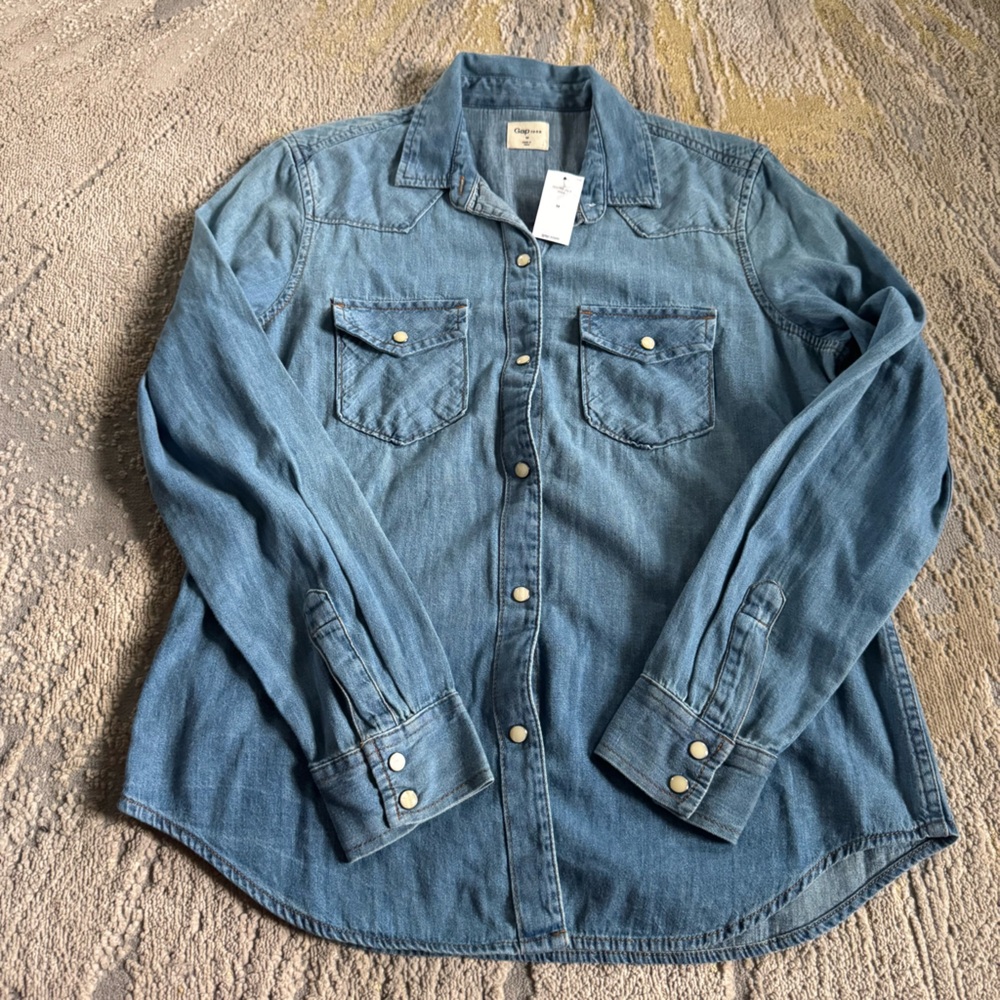 GAP Blue Button Down Denim Shirt